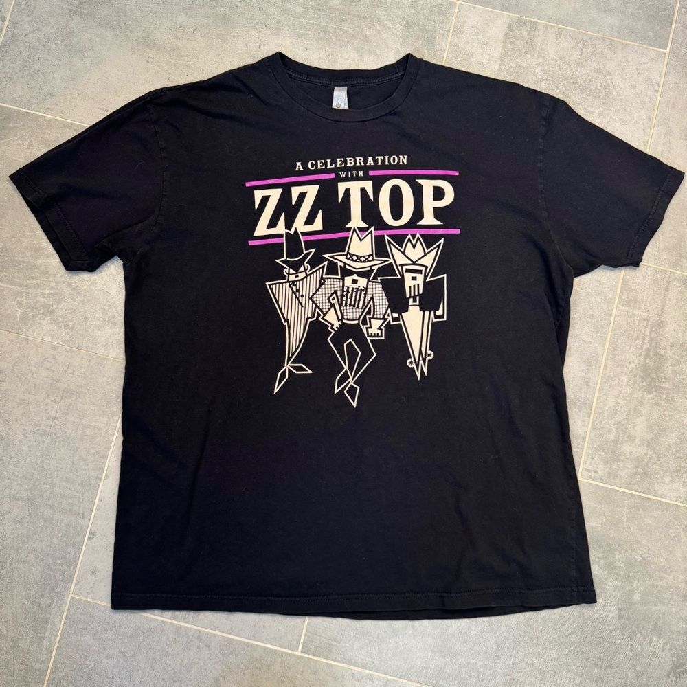 ZZ Top "A Celebration With ZZ Top" 2021 Concert Tour Black T-Shirt Size 2XL